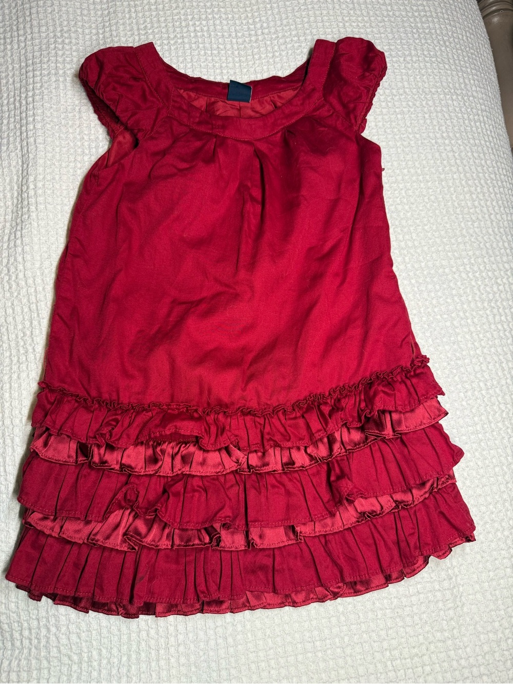 GAP Red Ruffle Hem Girls Formal Dress